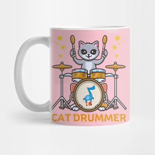 Cat Playing Drums Mug